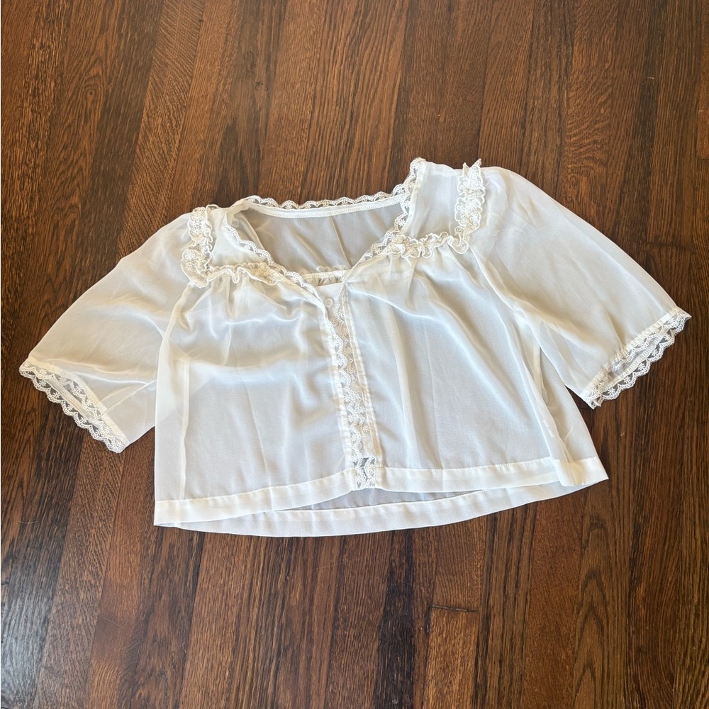 NWOT lace white top